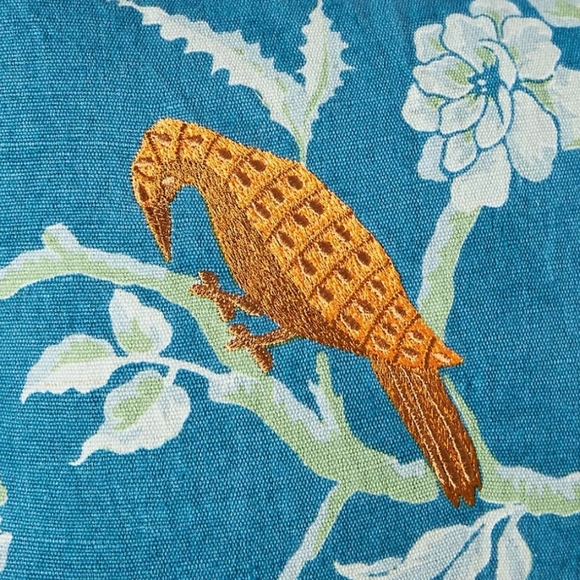 Anthropologie Tassled Perla Bird Pillow - Turquoise - Picture 3 of 14